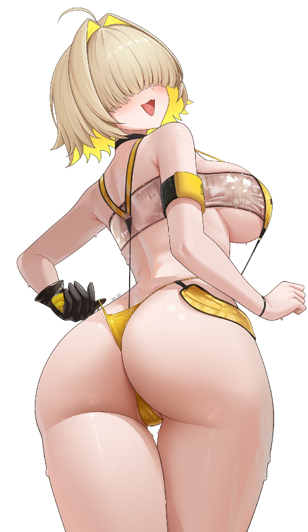 黄黑搭配的性感动漫美少女形象