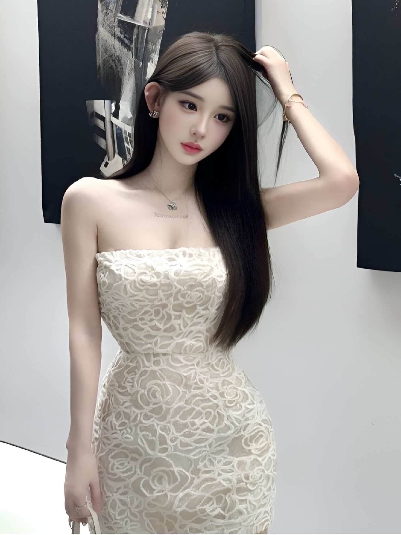 温柔蕾丝抹胸裙 氛围感穿搭太绝了