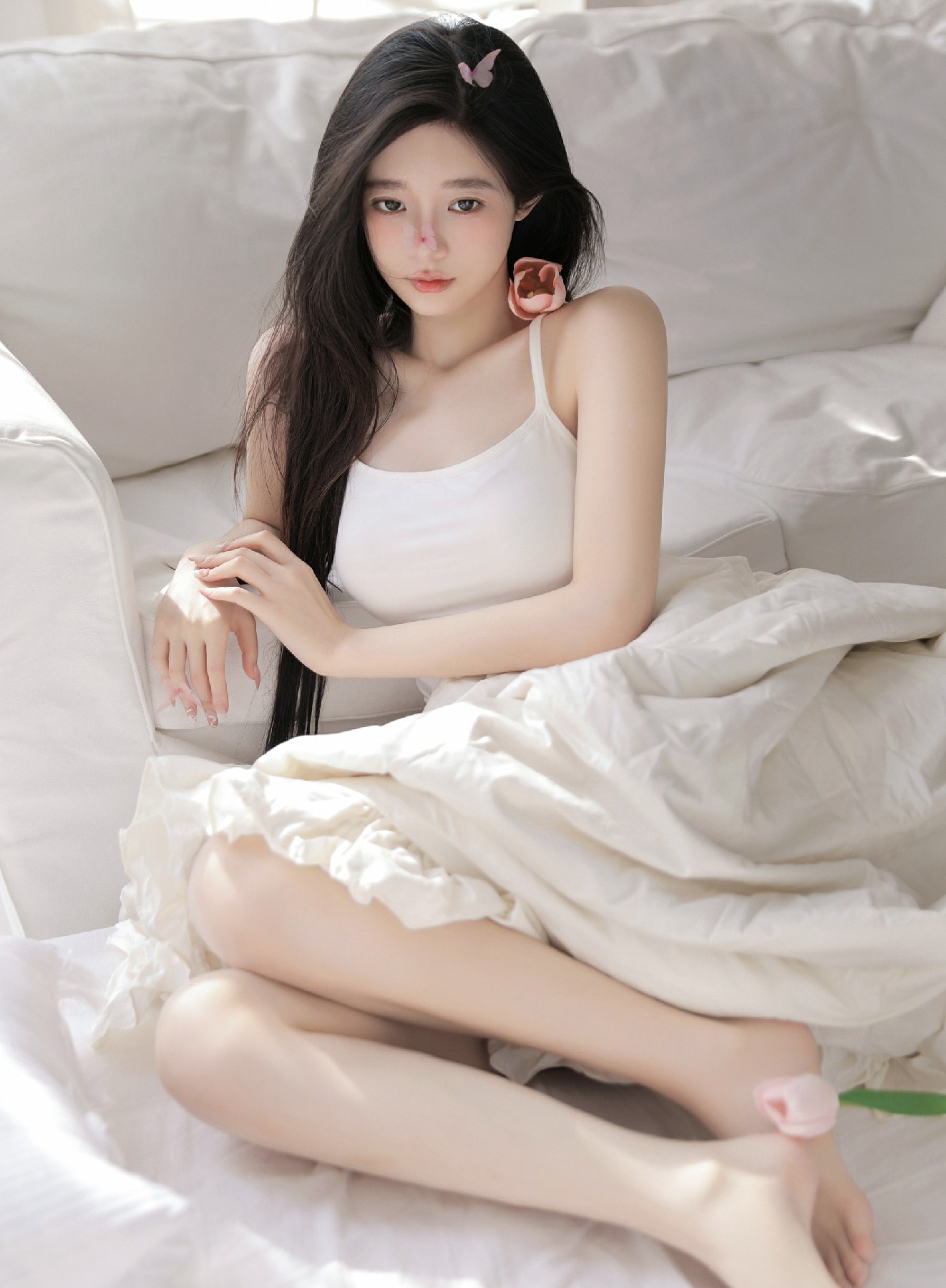 纯白系居家写真|温柔氛围感拉满