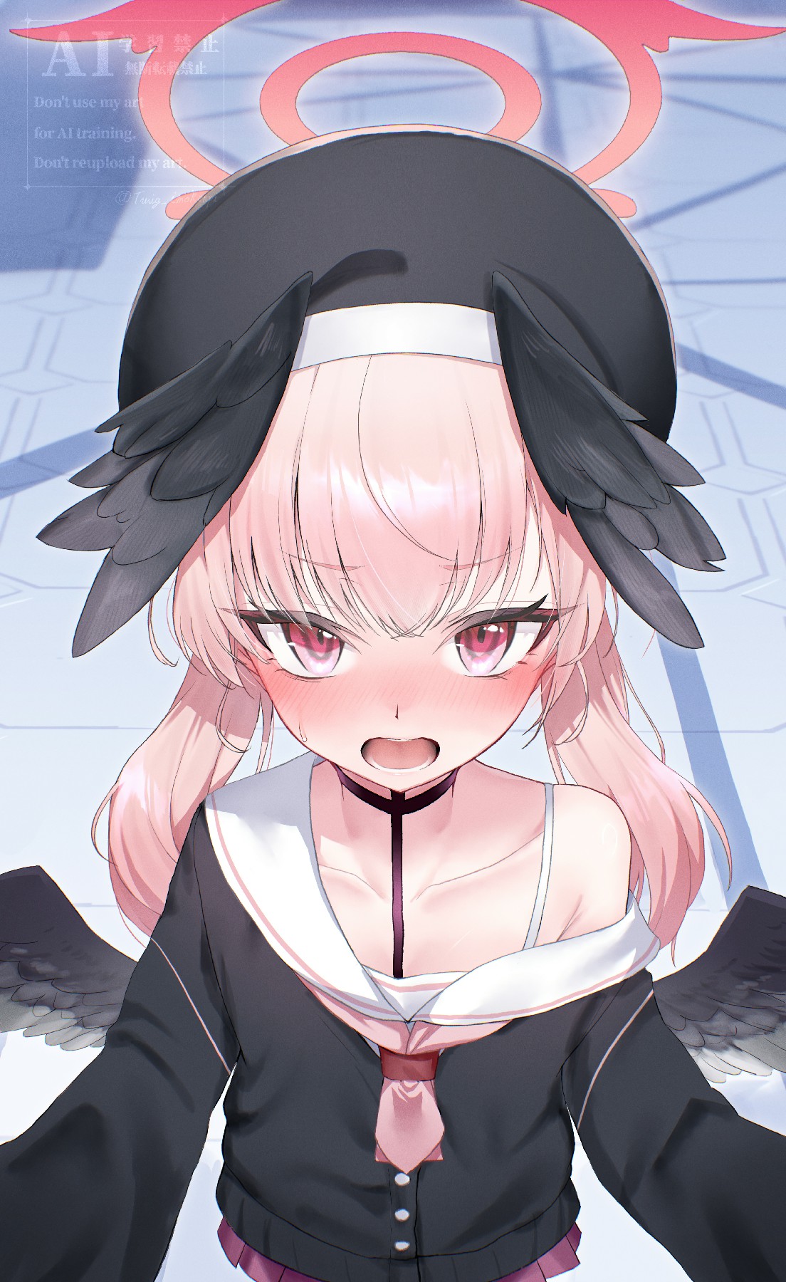 粉发黑翼下江小春 羞恼傲娇神态太戳人