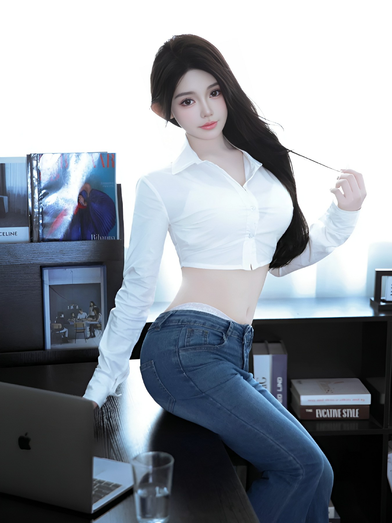 简约穿搭下的魅力瞬间