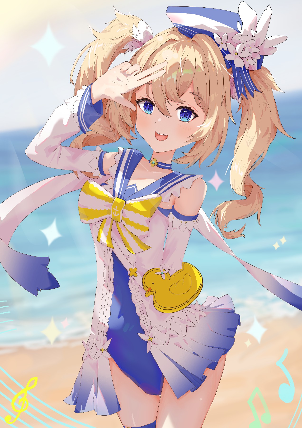 夏日元气水手服少女 | 海边萌系写真