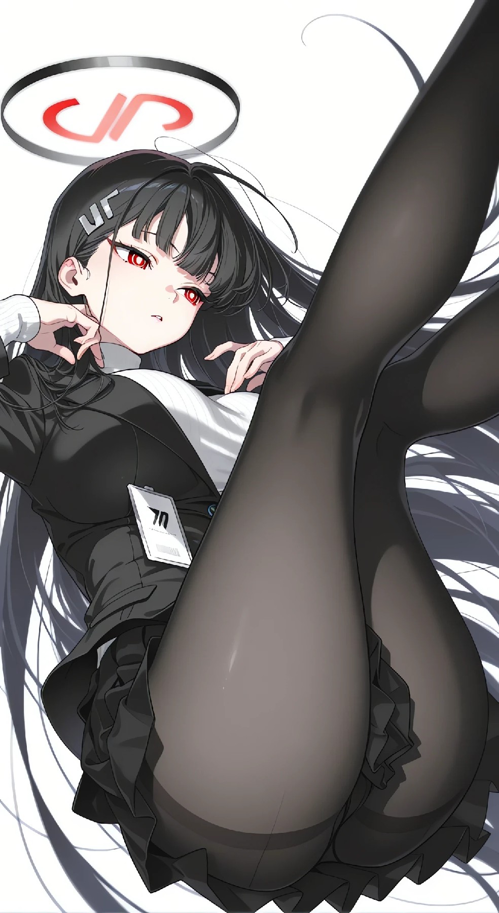 黑丝制服红瞳二次元美少女超吸睛