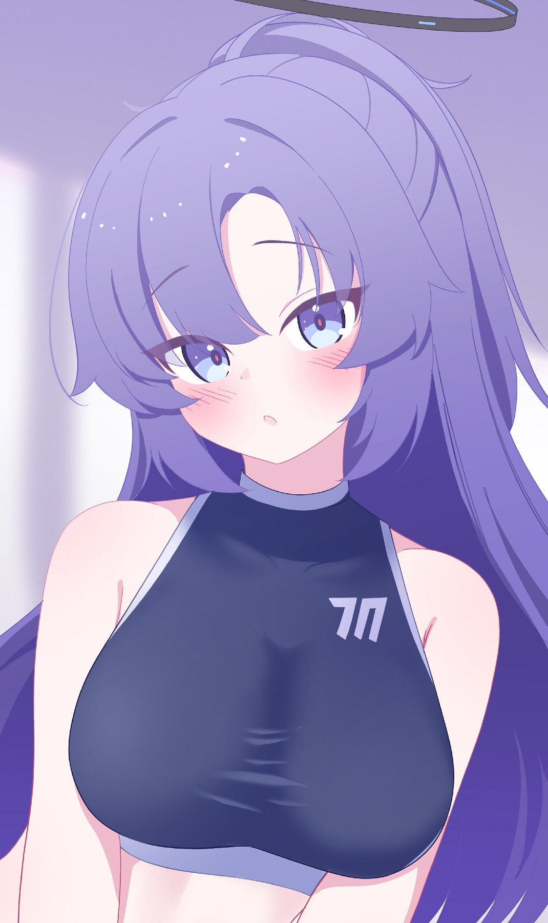 紫发马尾优香害羞出镜 运动装太戳心巴啦