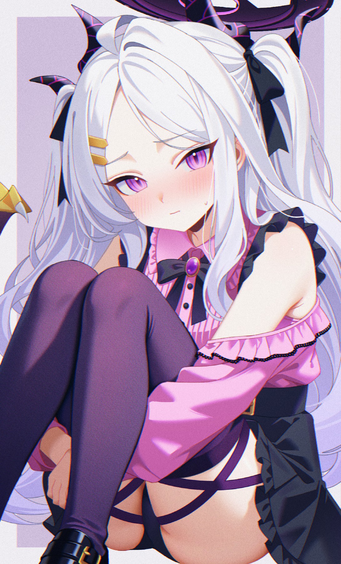 粉紫系害羞二次元少女，甜度超标啦