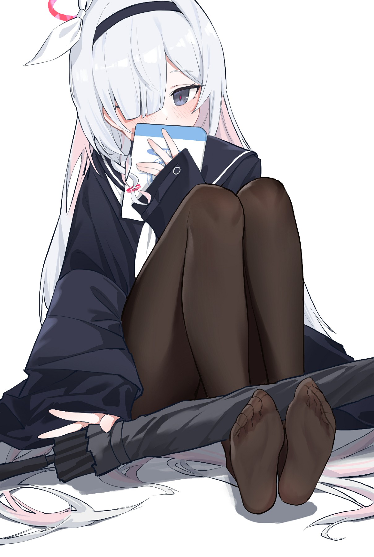 银发JK黑丝坐姿氛围感超绝