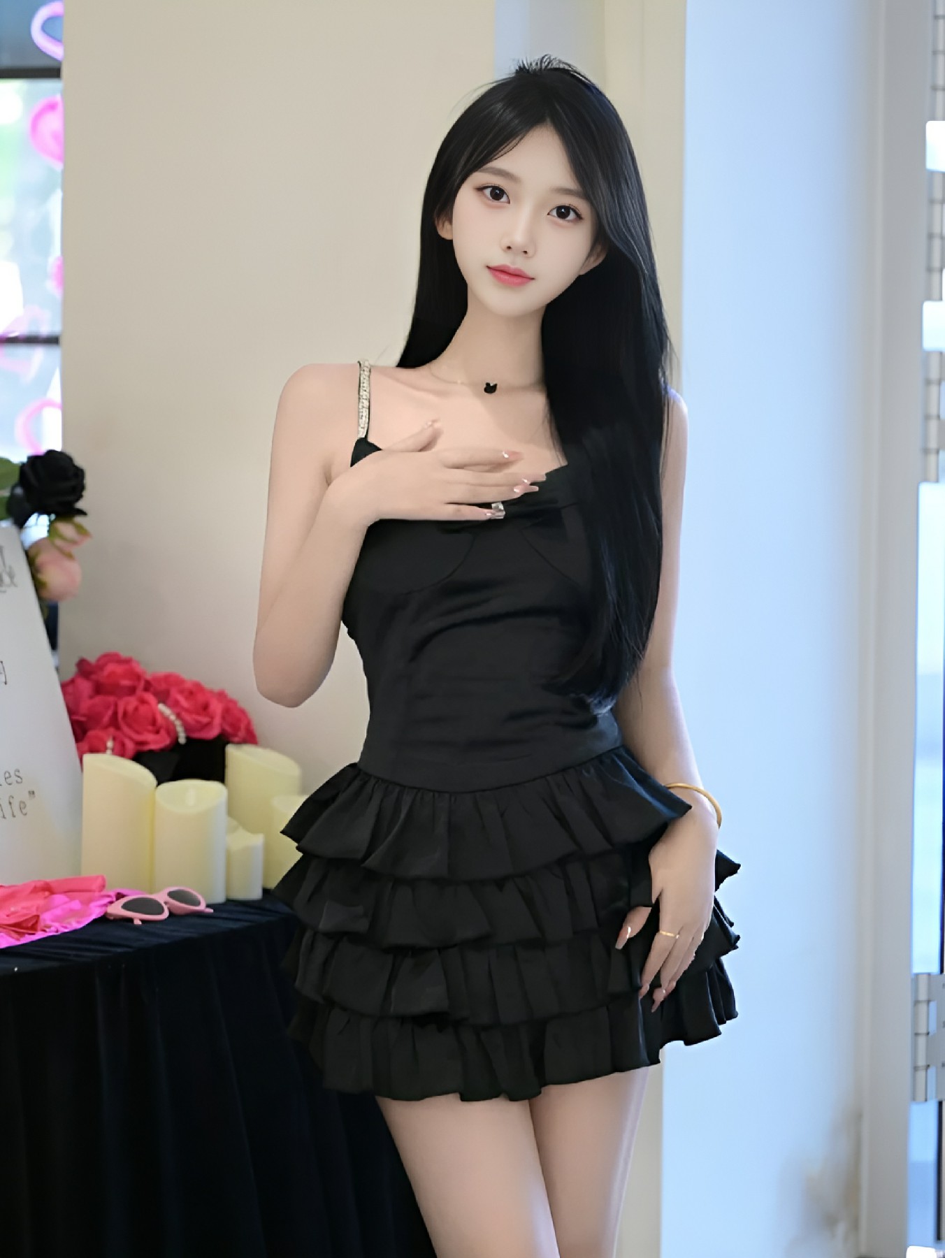 黑色甜心的甜美穿搭分享