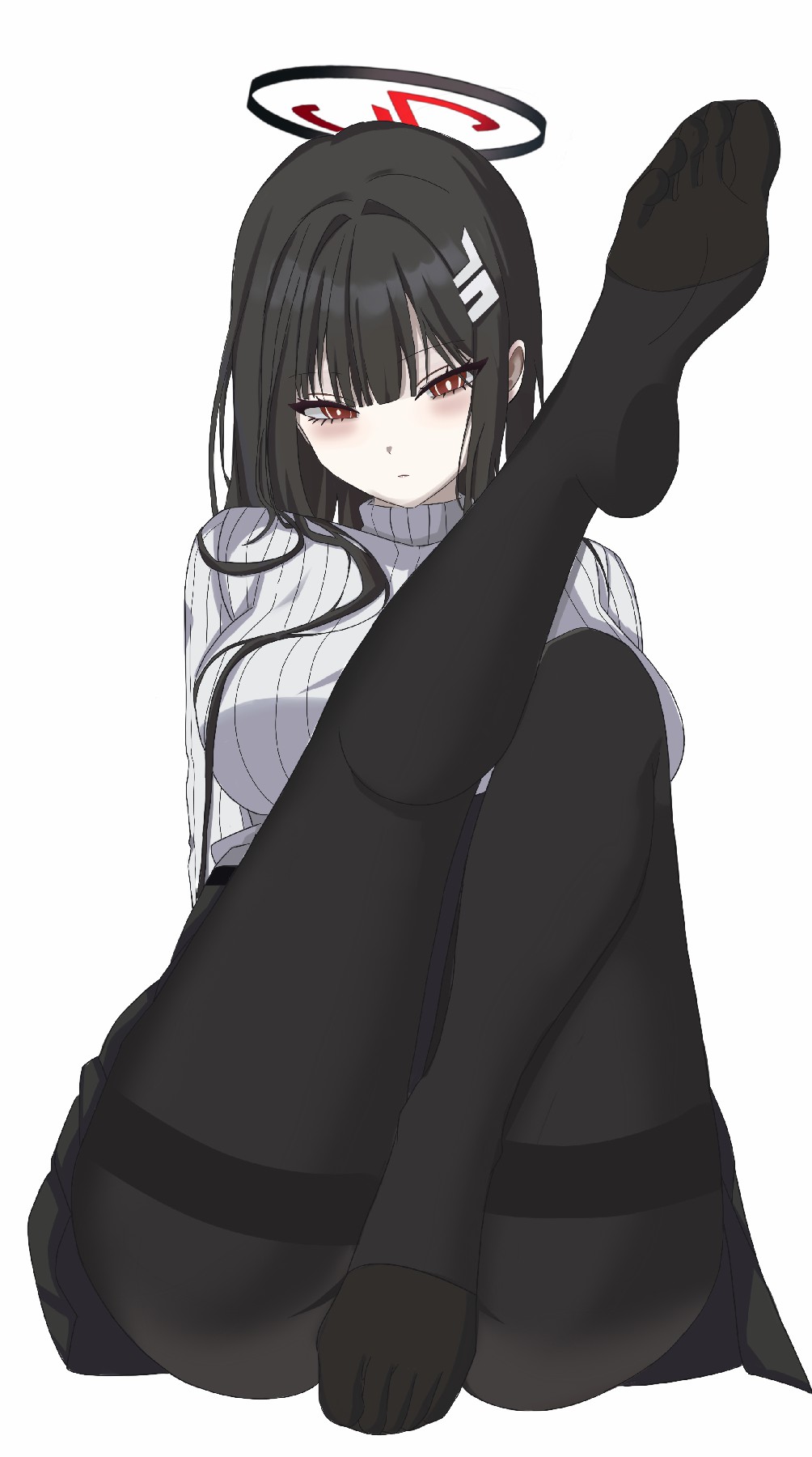 二次元黑丝美少女光环造型