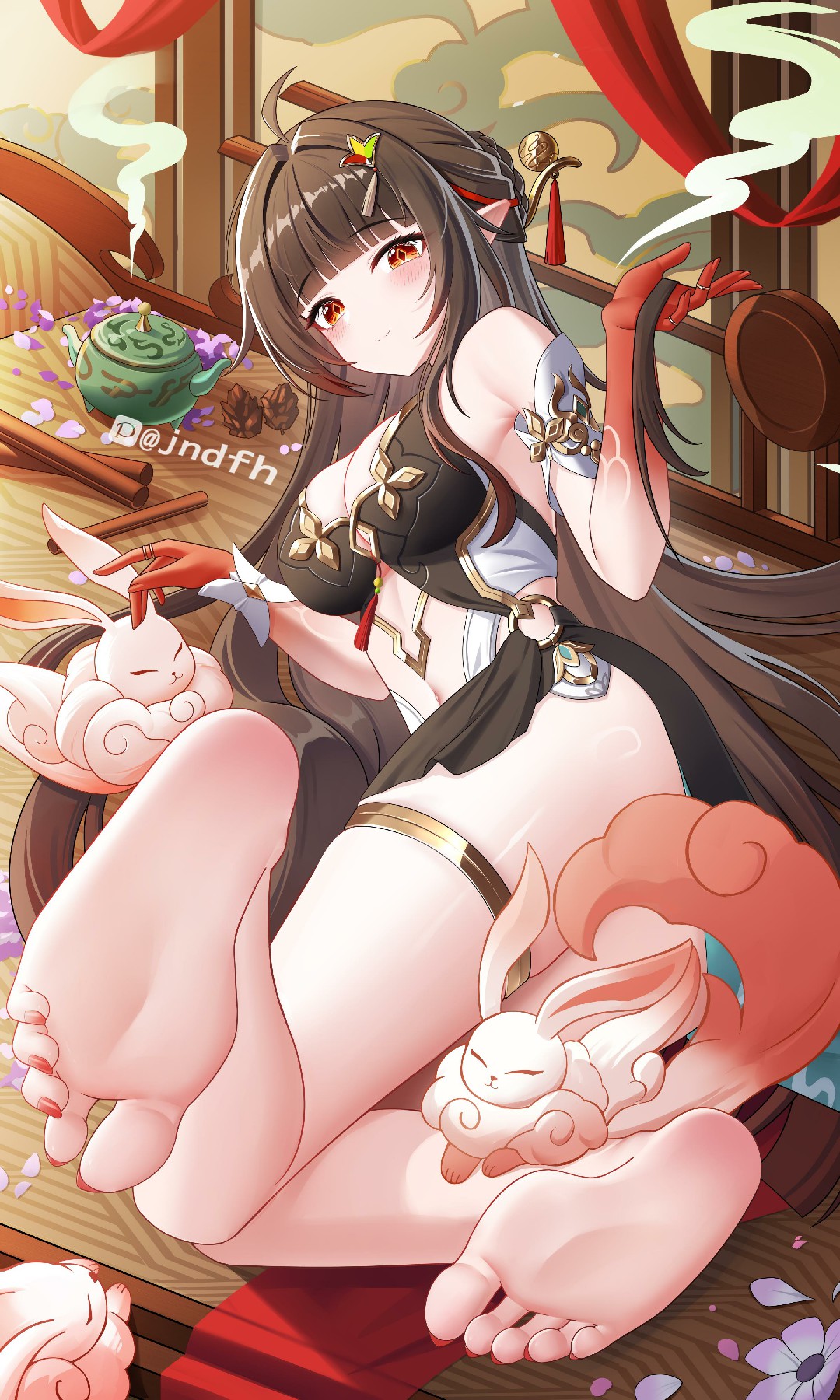 国风兔耳美少女,性感软萌日常