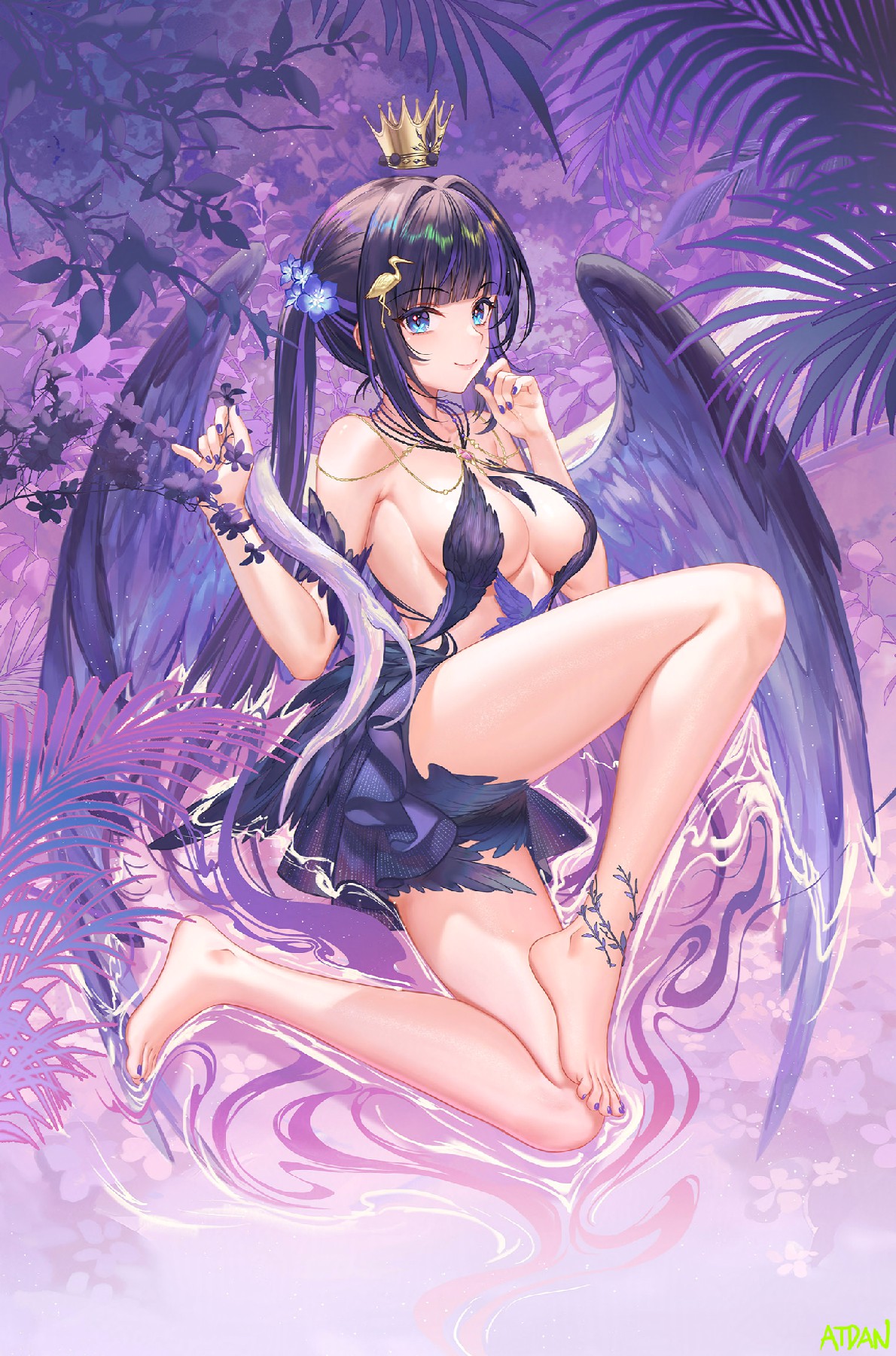 皇冠紫翼少女的梦幻仙境