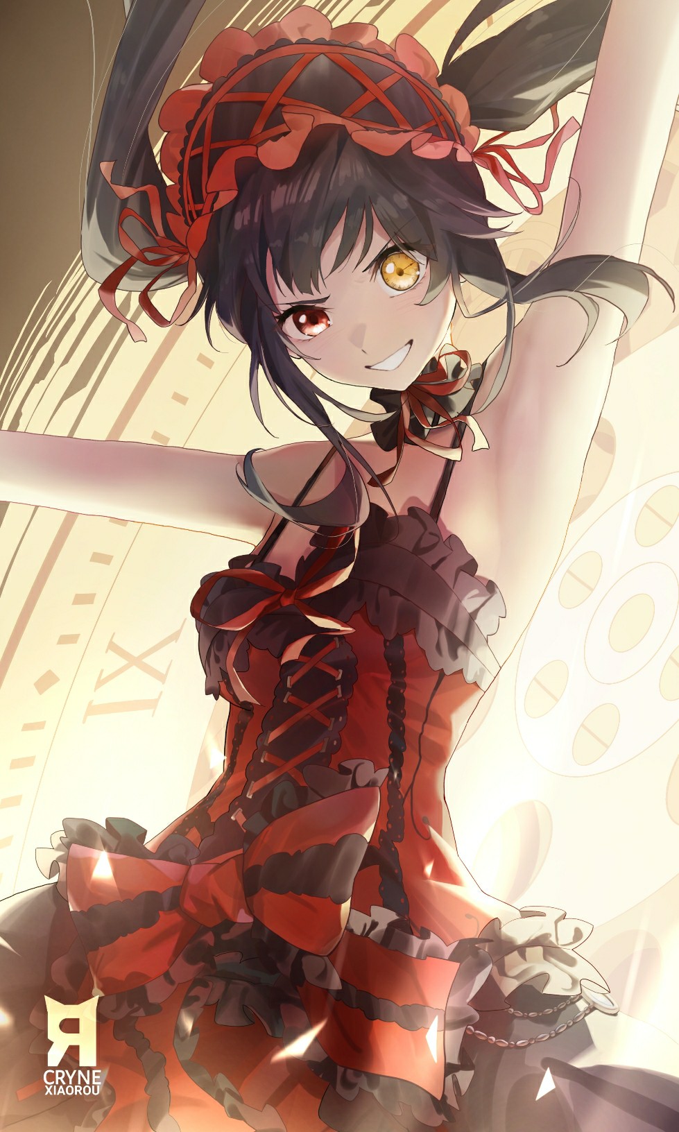 哥特风狂三：异色瞳与华丽裙装的魅力