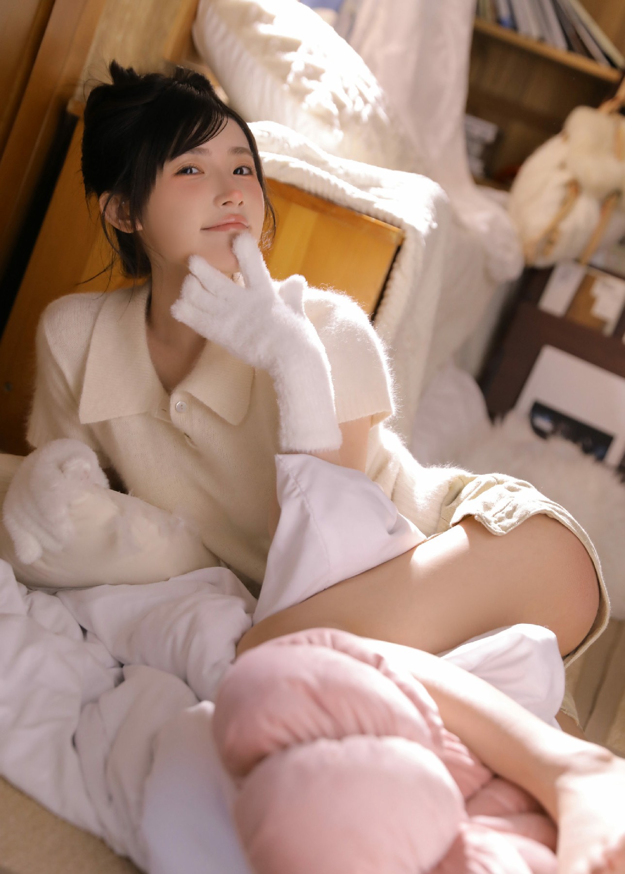 奶油系慵懒居家写真|温柔感拉满