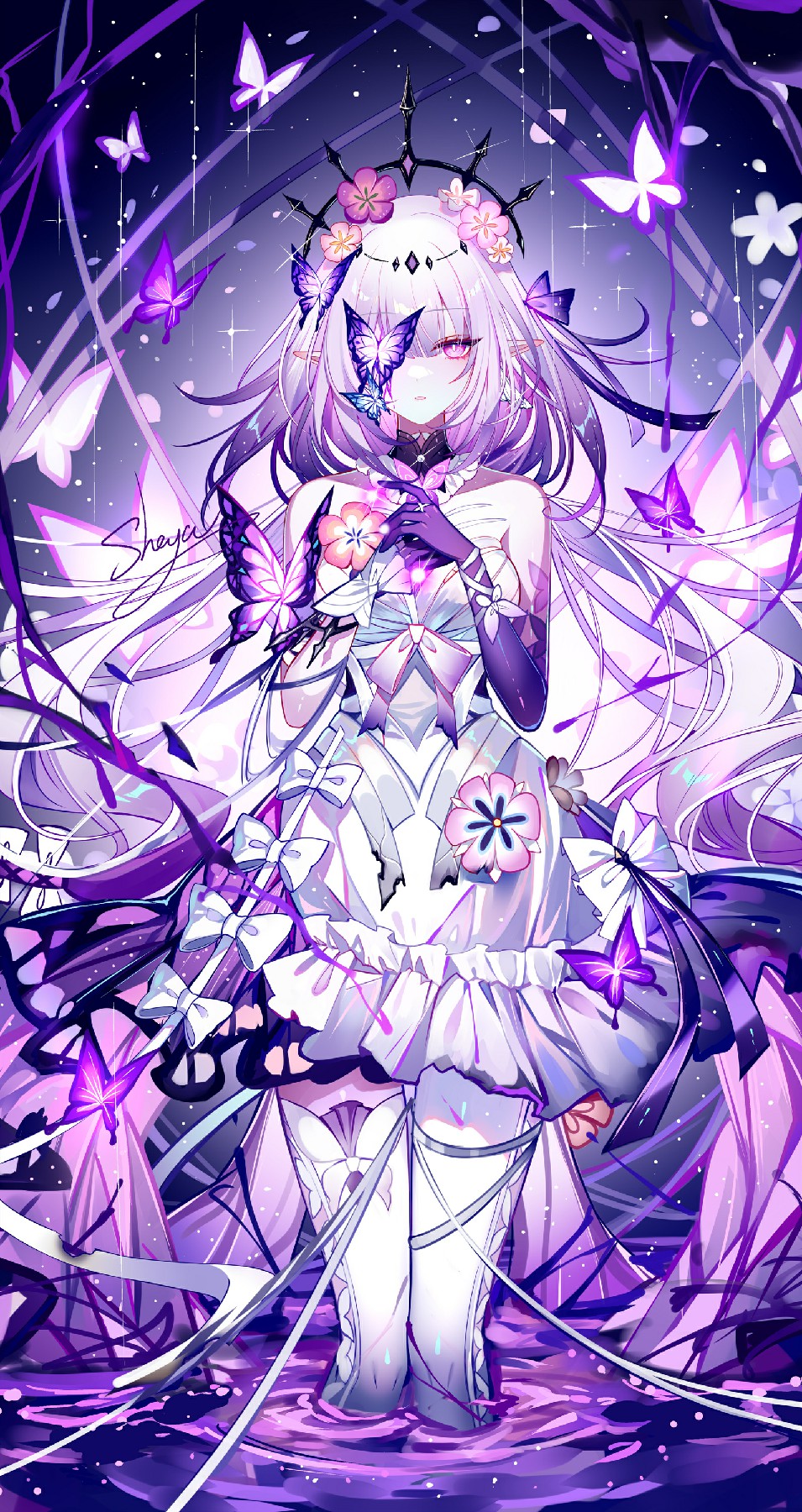 梦幻紫系动漫少女,美到心动