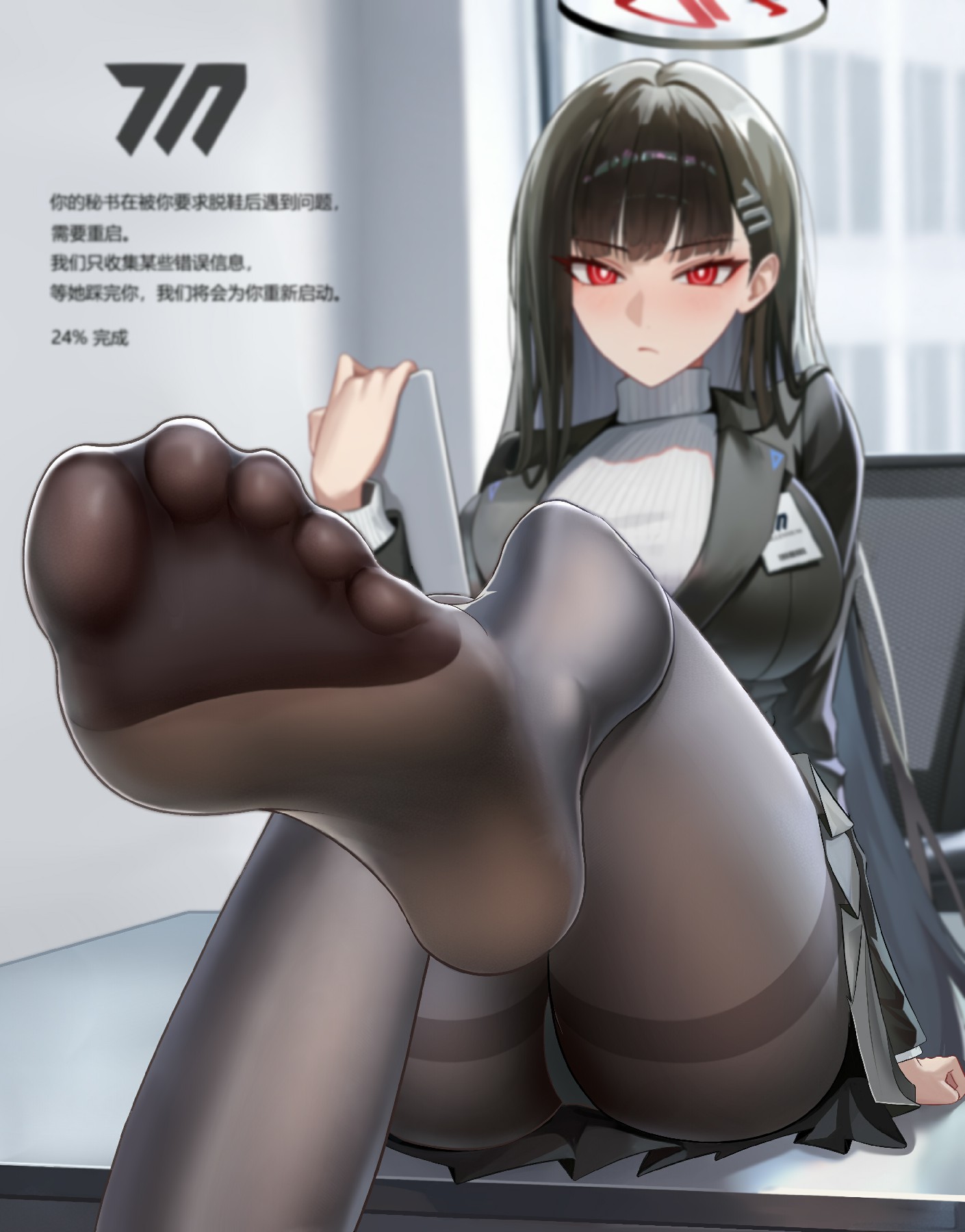 职场秘书黑丝脚脚特写，这梗也太带感了！