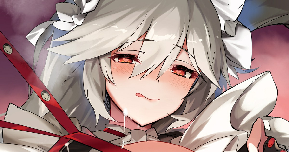 白发红瞳二次元美少女，红丝带氛围感拉满！