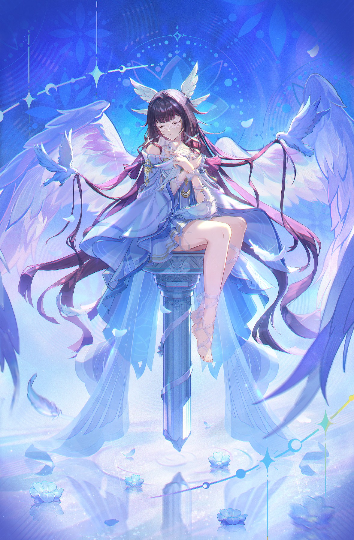 蓝羽天使：梦幻空灵的二次元少女