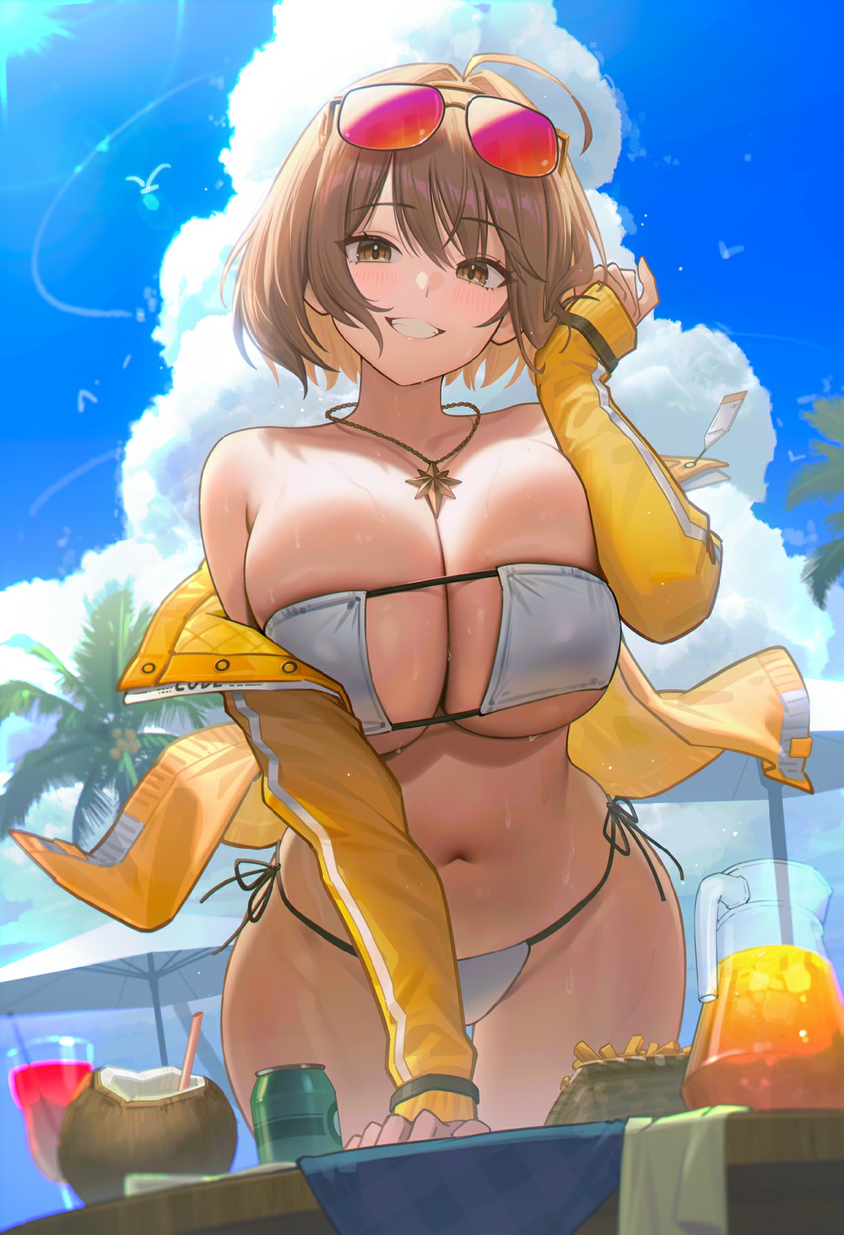 夏日热辣比基尼少女的活力瞬间