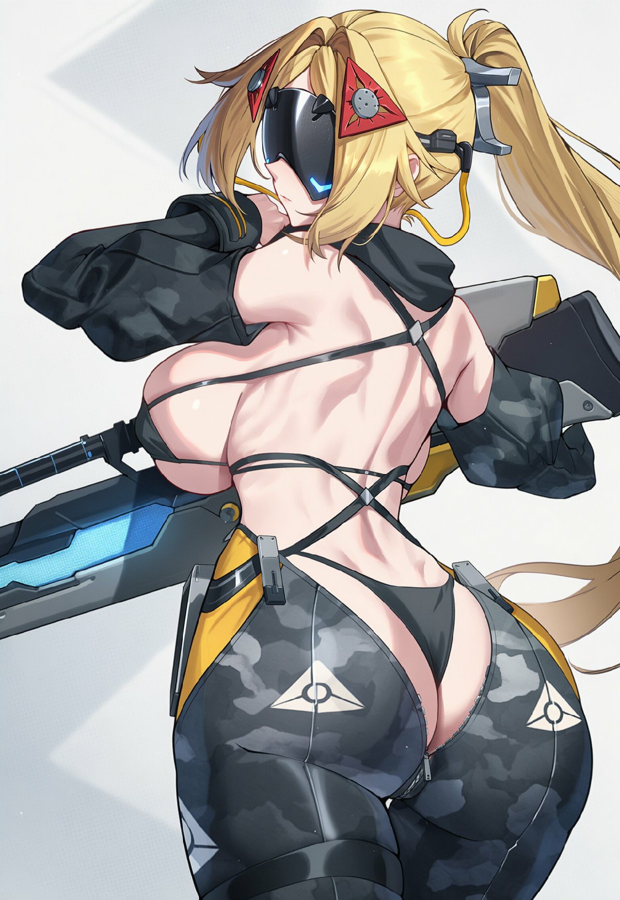 酷炫机甲风性感少女插画