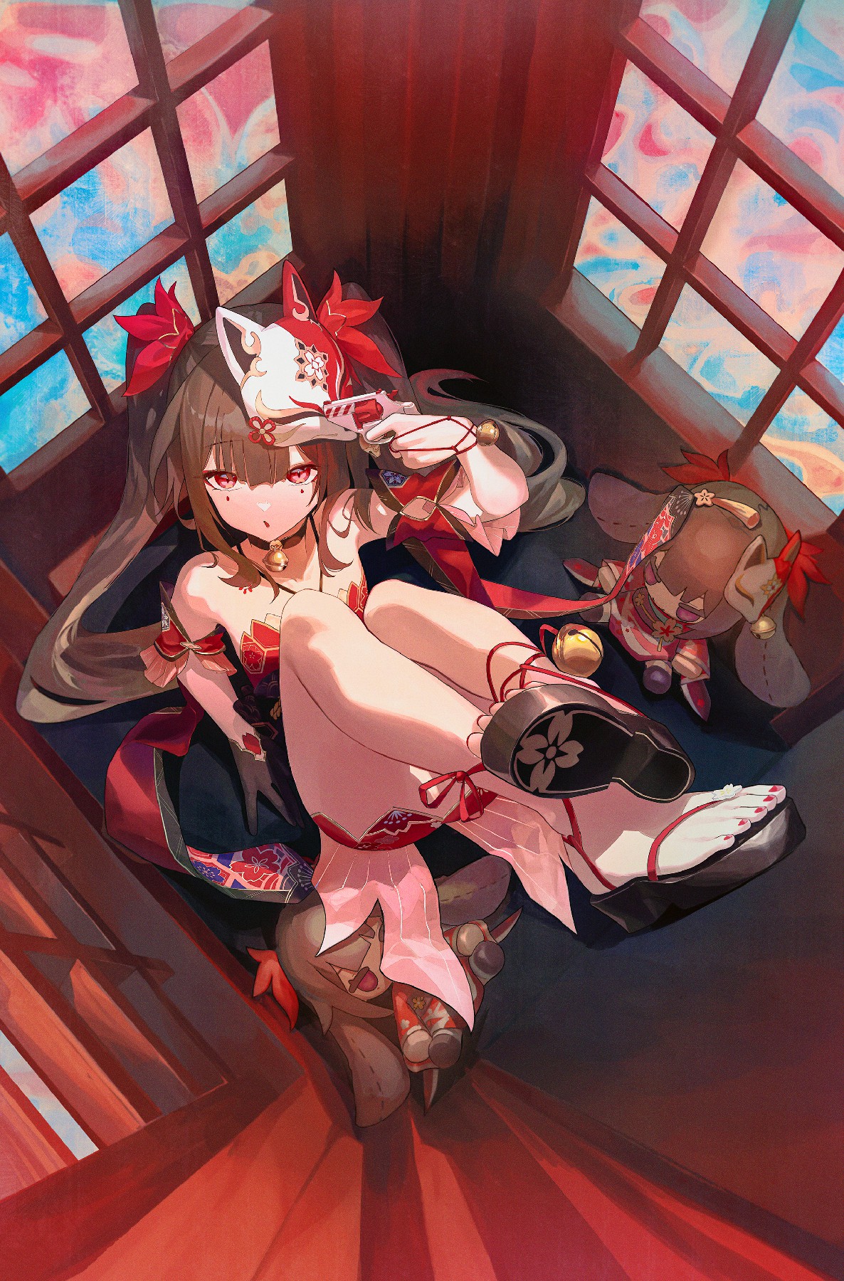 红瞳狐面巫女，日式和风少女超吸睛