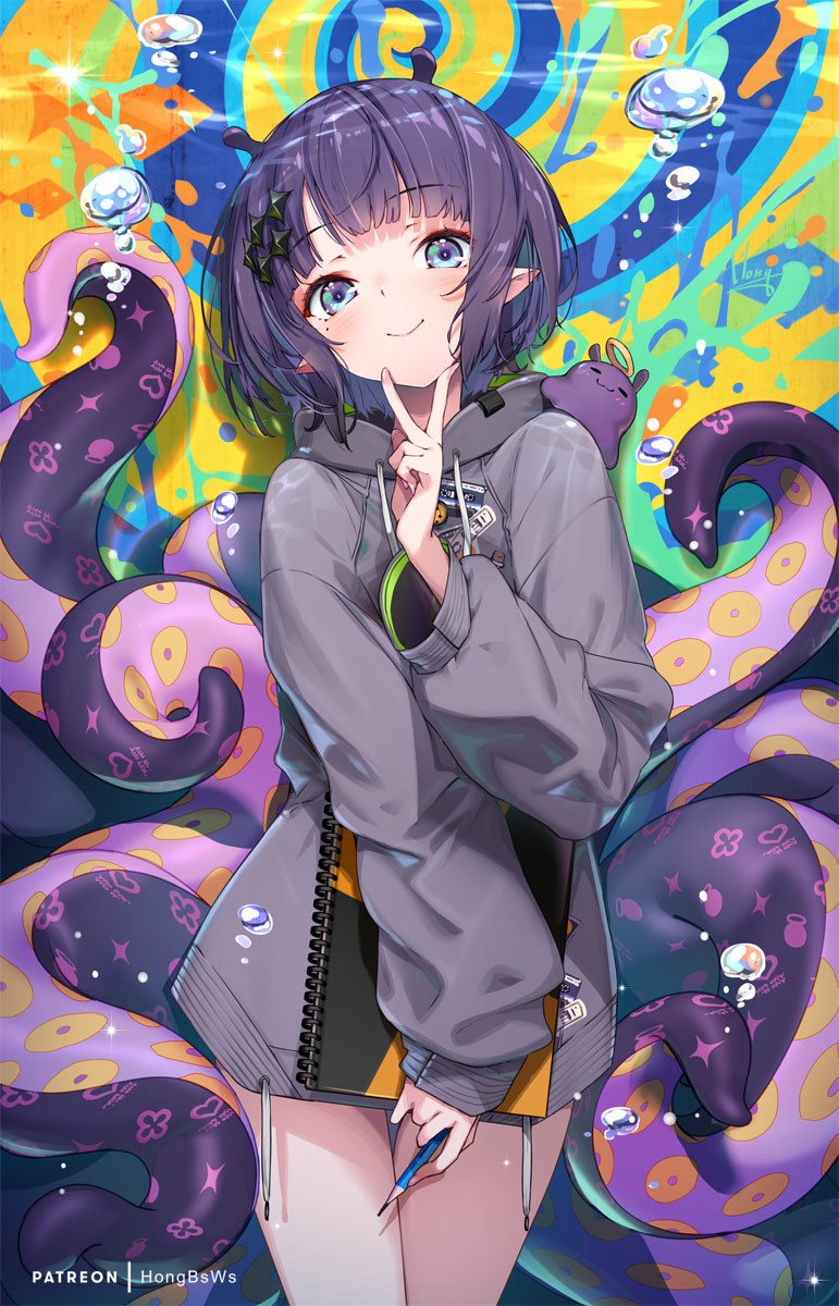 色彩炸裂的二次元萌系少女插画