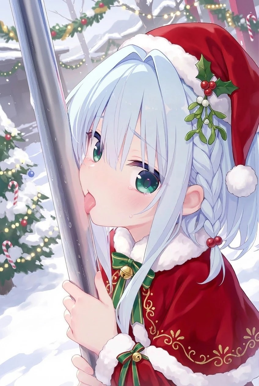 圣诞萌妹的俏皮瞬间