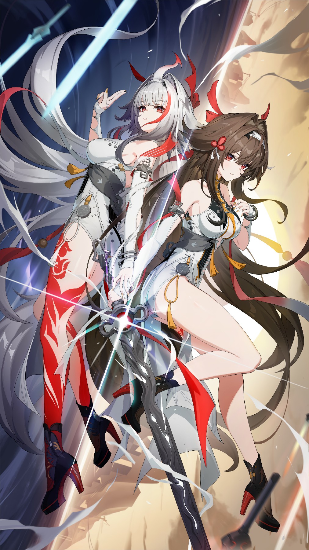 双姝战姬｜二次元飒爽美少女战斗插画