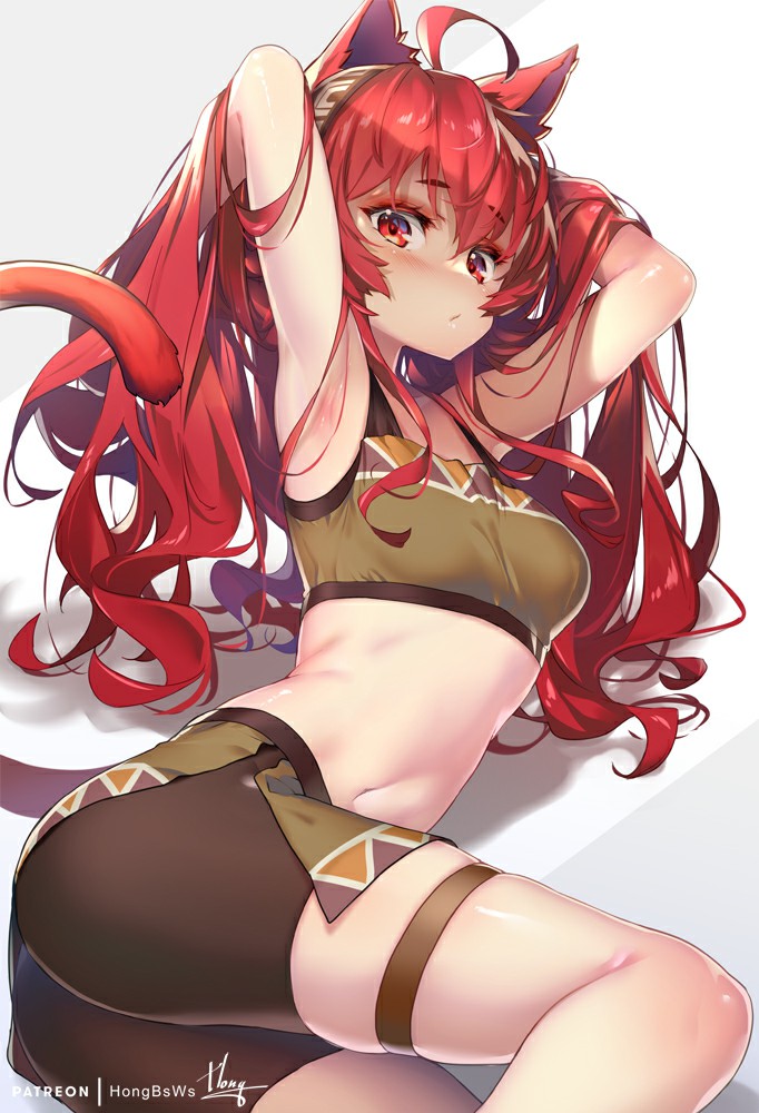 红发猫耳少女的魅力瞬间