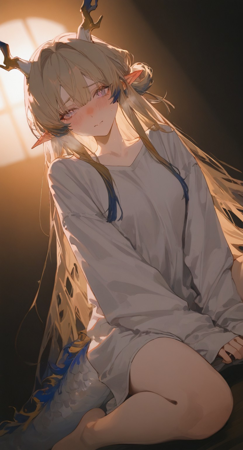 鹿角精灵少女氛围感拉满的温柔瞬间