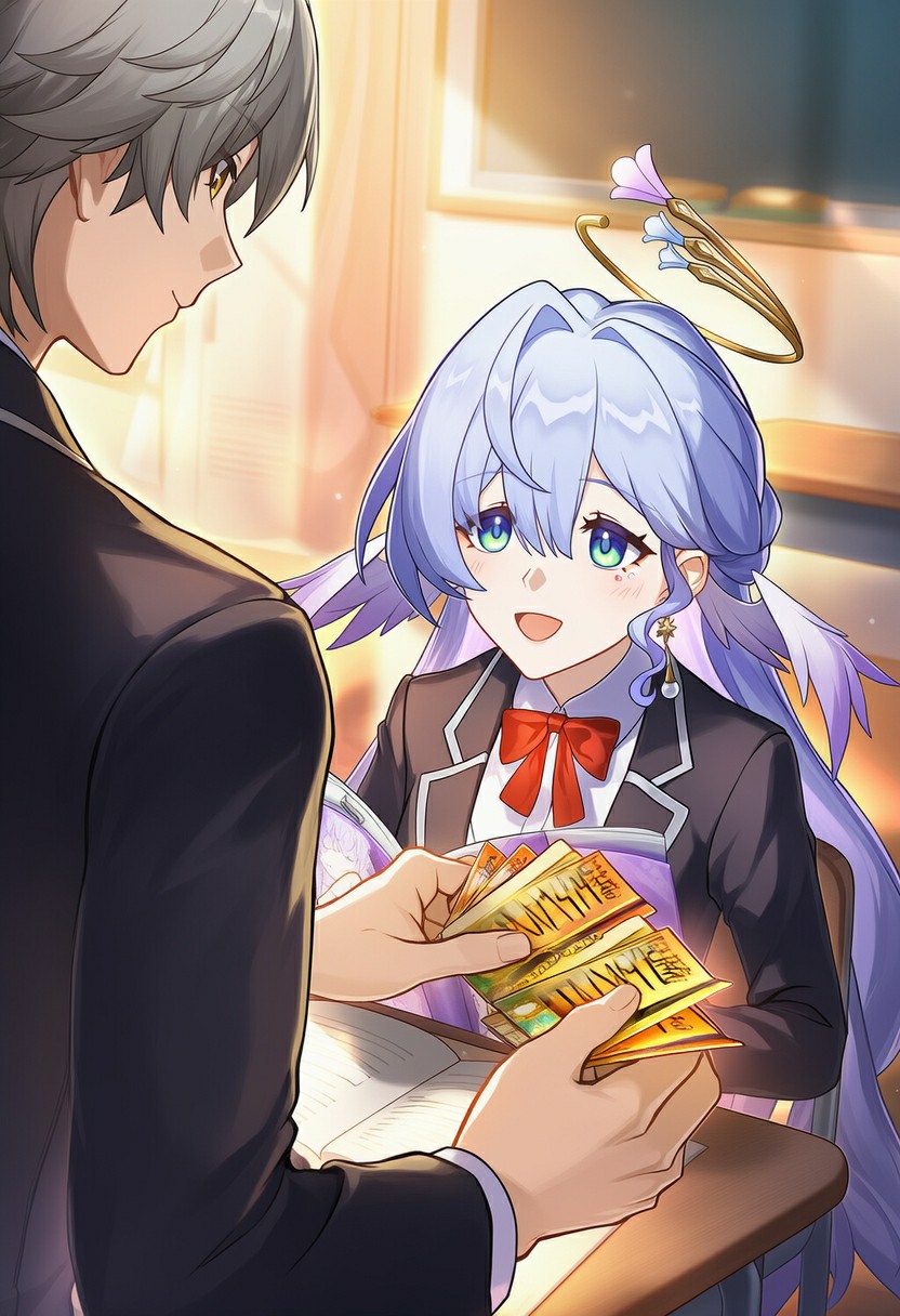 课间温馨互动 知更鸟与开拓者的校园日常