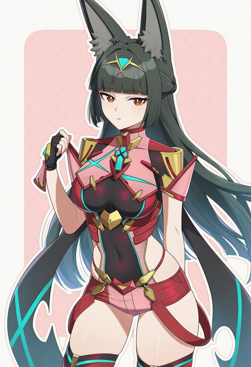 粉金战甲兽耳少女，二次元美飒造型