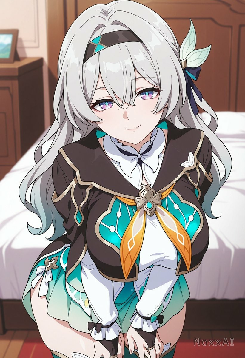 银发紫眸美少女学院风卧室穿搭