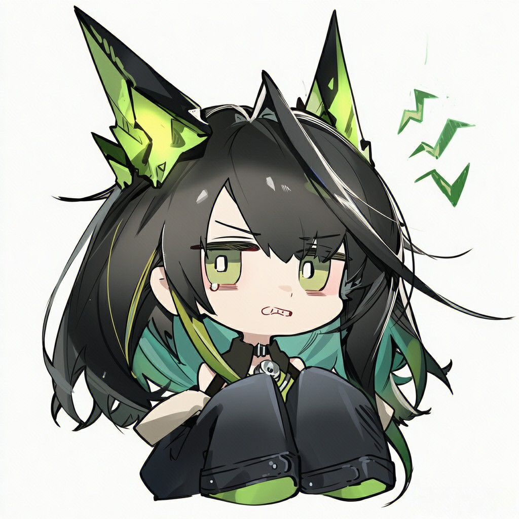 超萌绿耳兽娘气鼓鼓的可爱瞬间