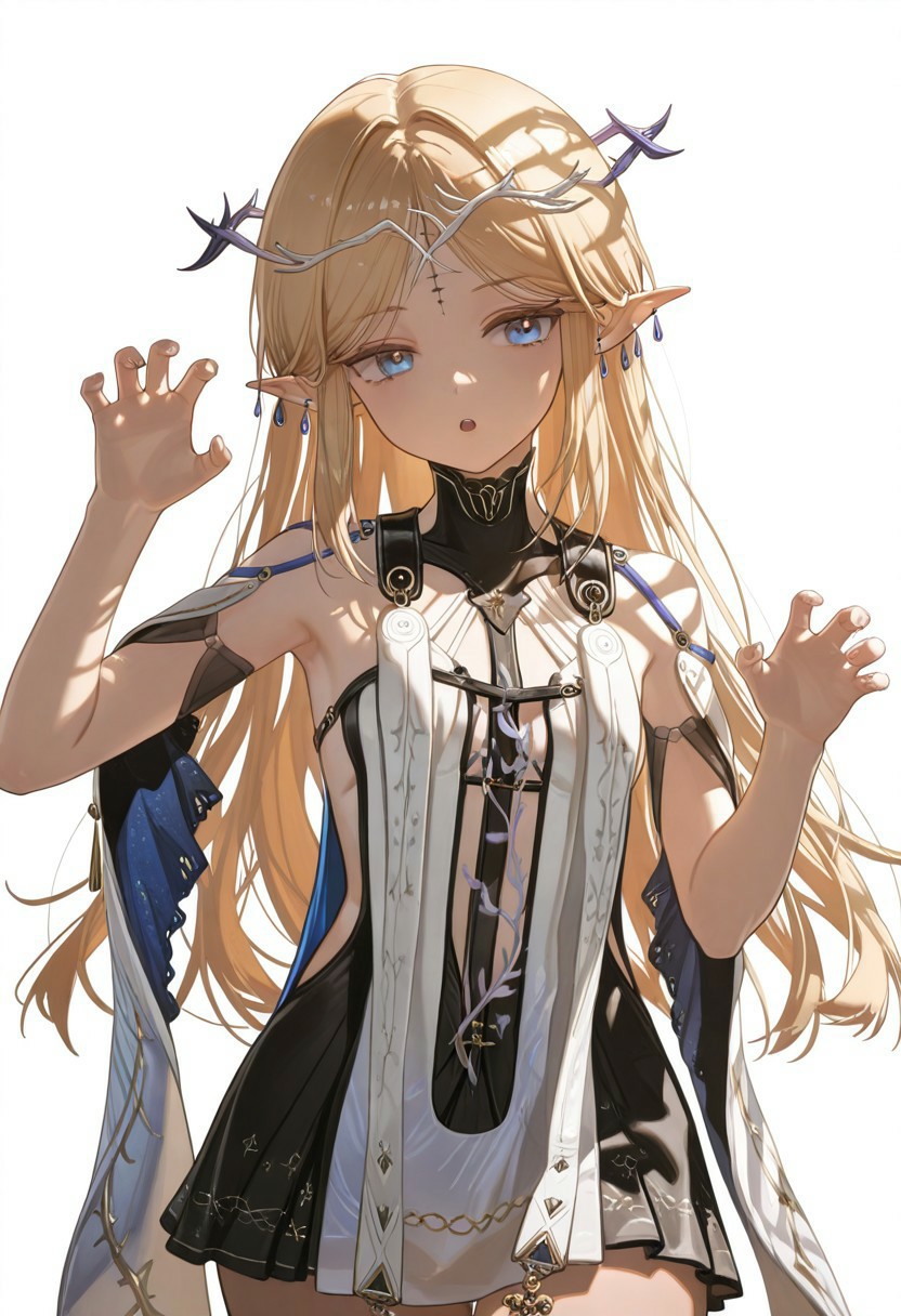 金发精灵少女：鹿角与精致服饰的梦幻感拉满