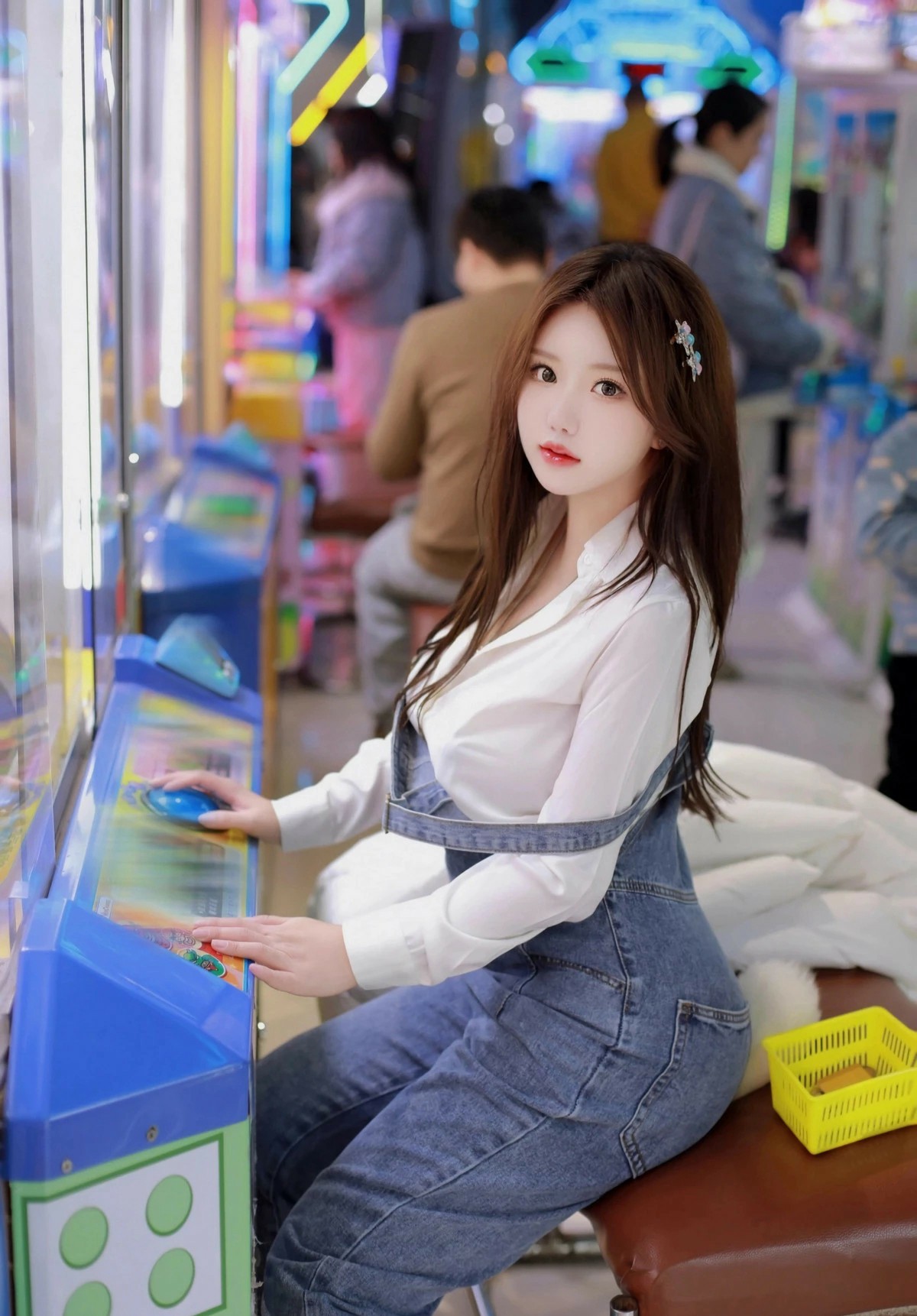 电玩城打卡｜白衬衫背带裤的元气瞬间