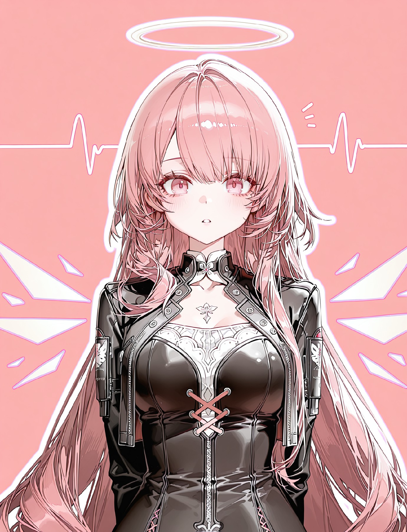 粉发天使系二次元少女，酷飒又甜美