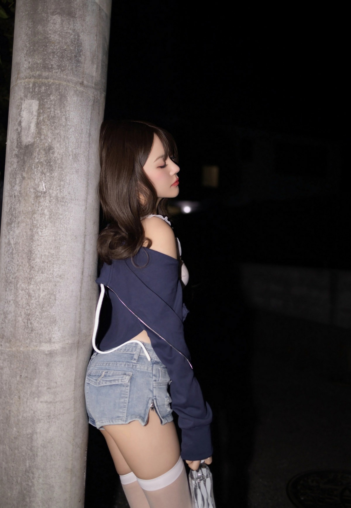 夜间街头穿搭|甜酷少女的慵懒氛围感