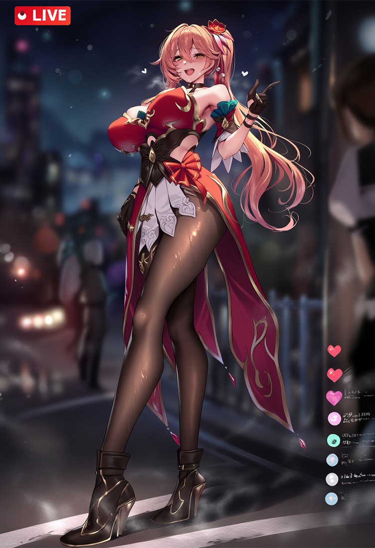 二次元美少女街头元气直播造型