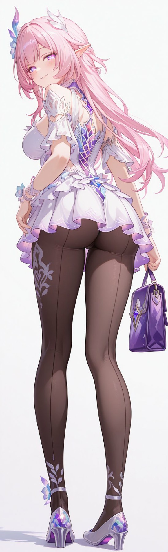 粉发精灵耳美少女的精致造型