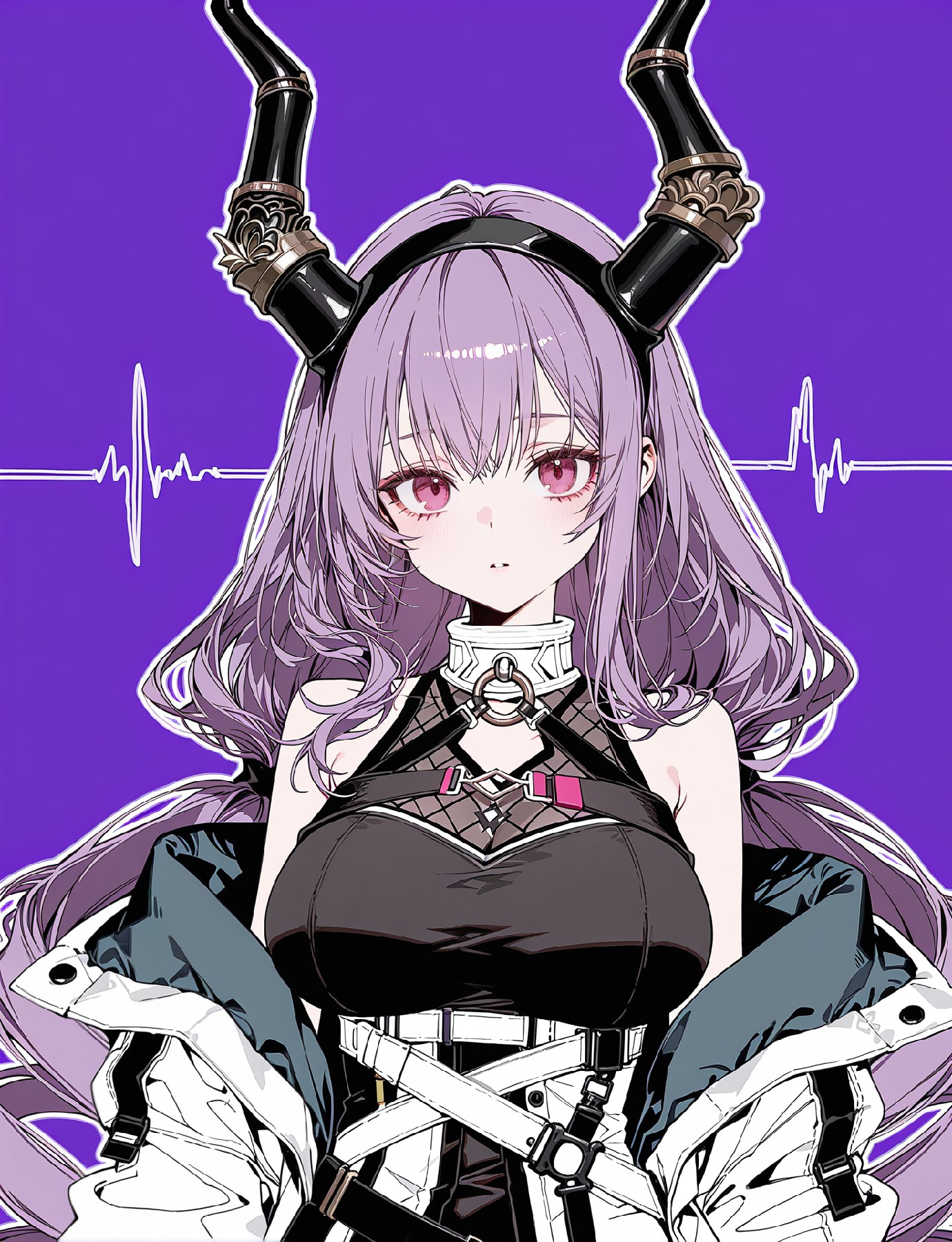 紫发尖角酷妹登场，心跳信号拉满氛围感