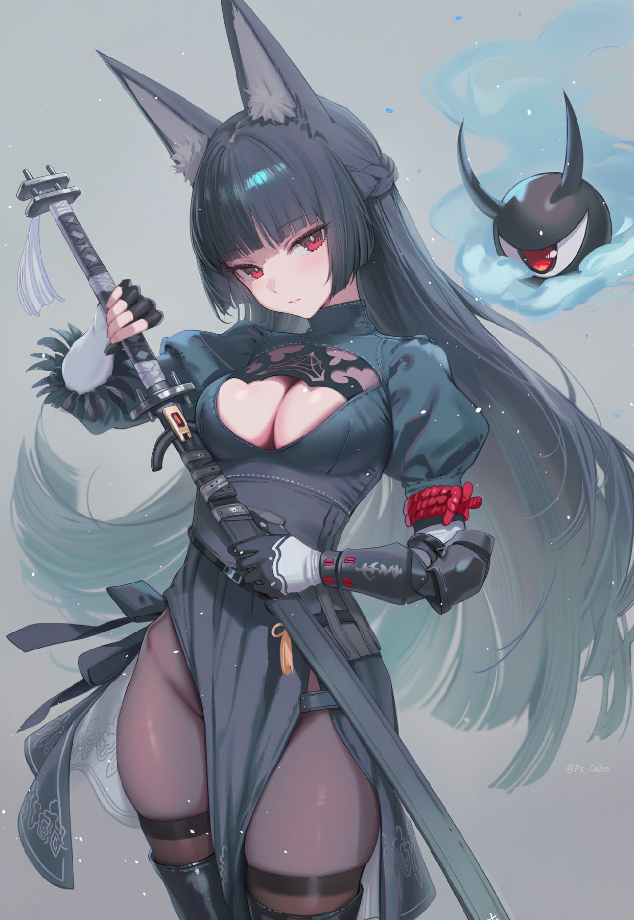 暗黑狐耳武士娘 飒爽与性感并存