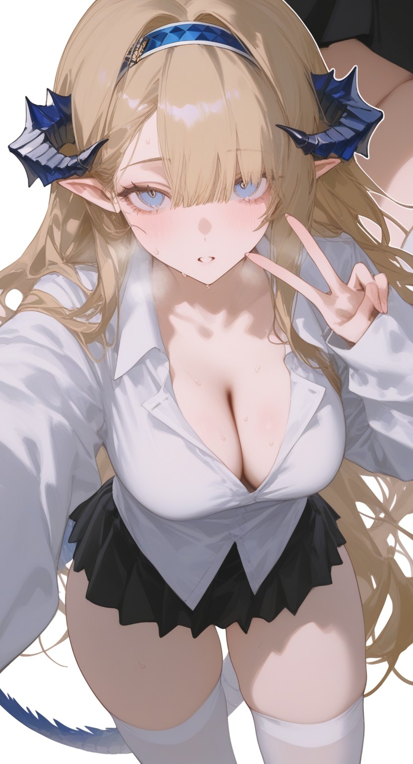 金发兽耳龙娘 元气比耶超吸睛