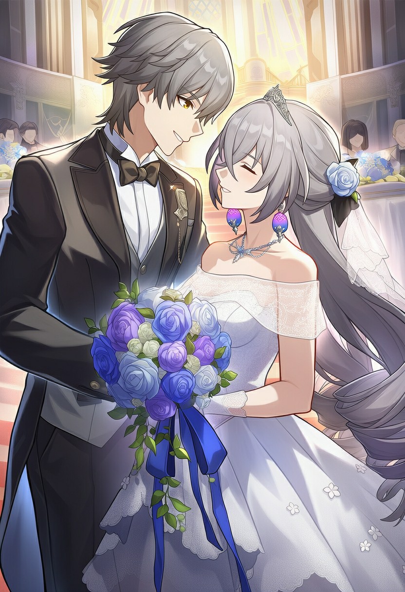 动漫婚礼｜银发新人的浪漫殿堂瞬间