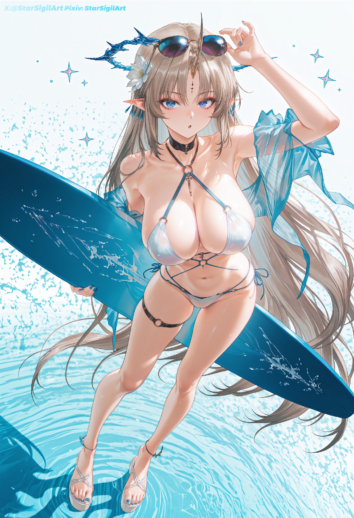 独角兽精灵冲浪少女 夏日清凉比基尼