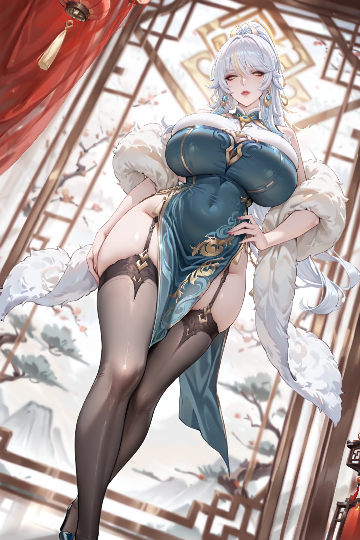 镜流新春限定旗袍造型 御姐尽显东方韵味