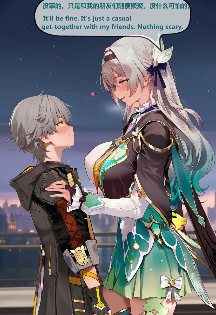 二次元角色的温馨相聚时刻