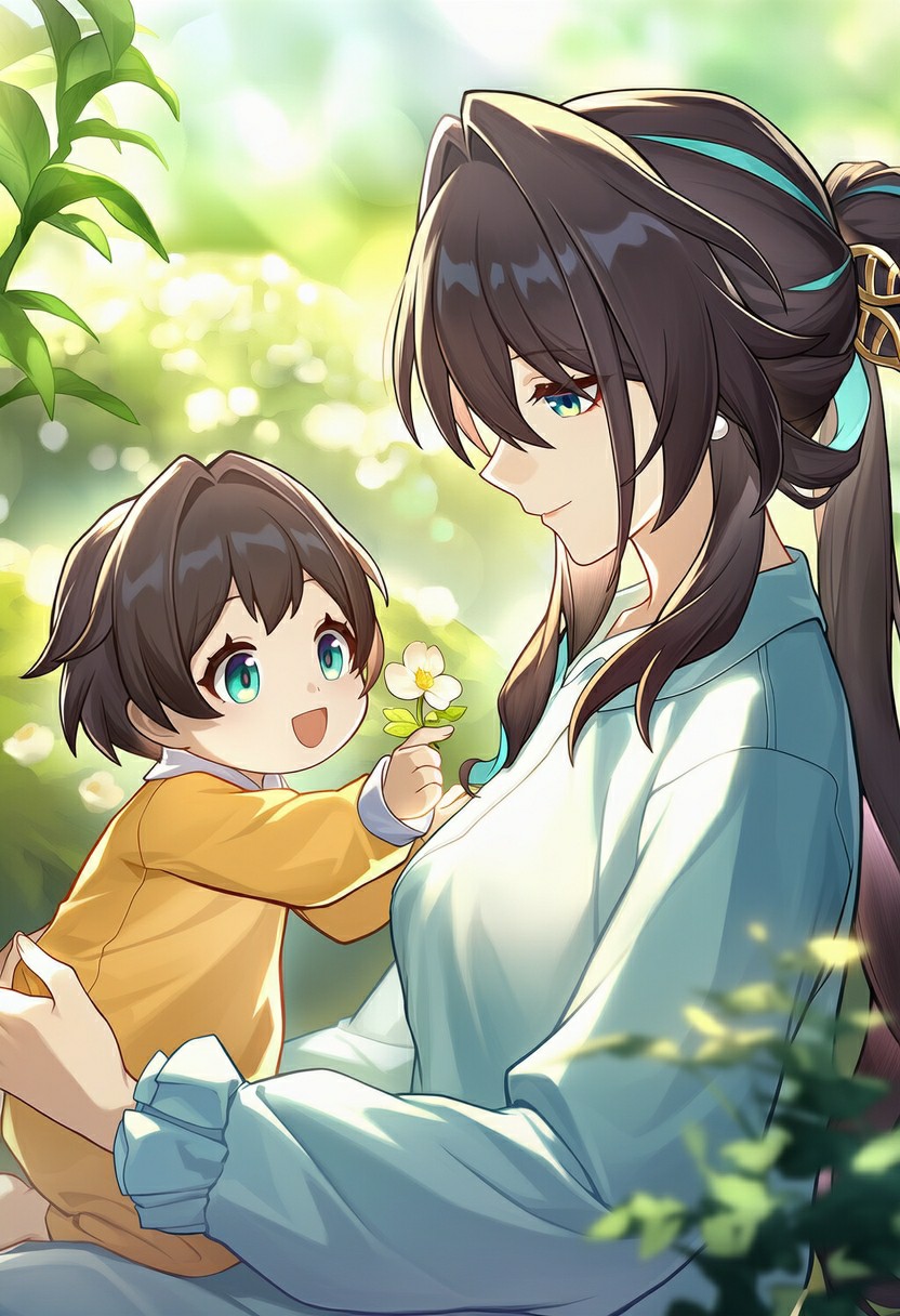 亲子温馨时刻，萌娃献花超治愈