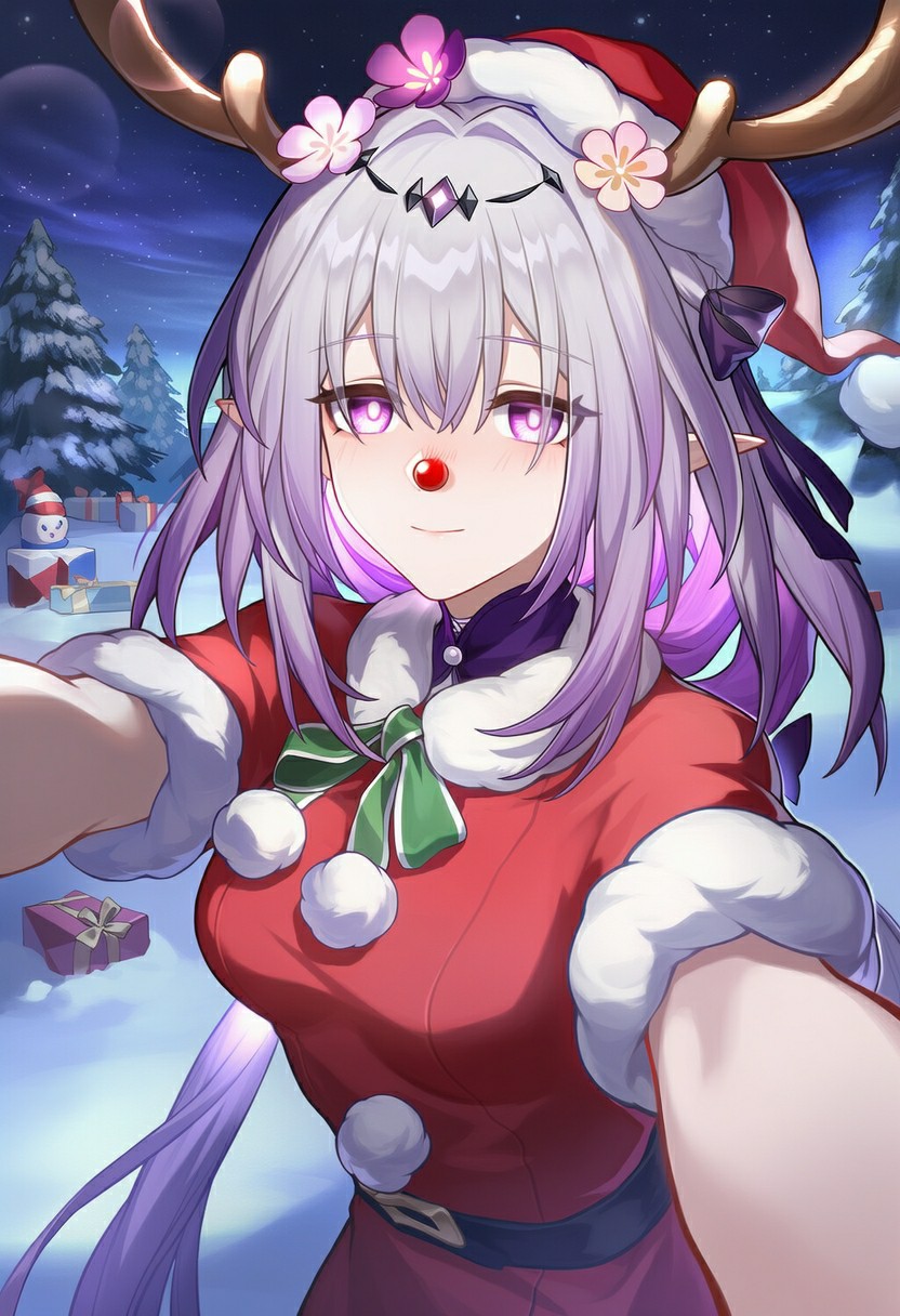 圣诞小精灵的欢乐自拍时刻