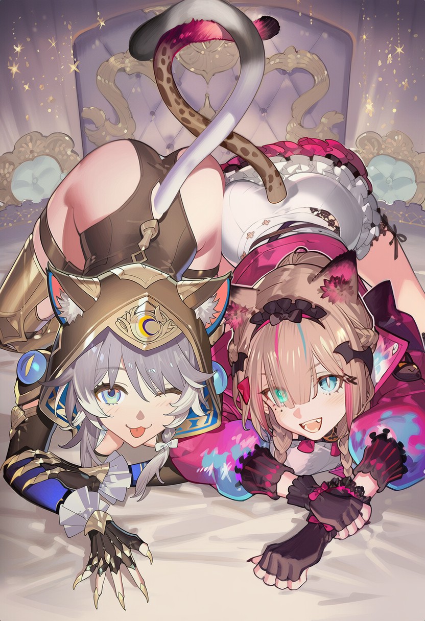 可爱猫耳娘的俏皮趴卧瞬间