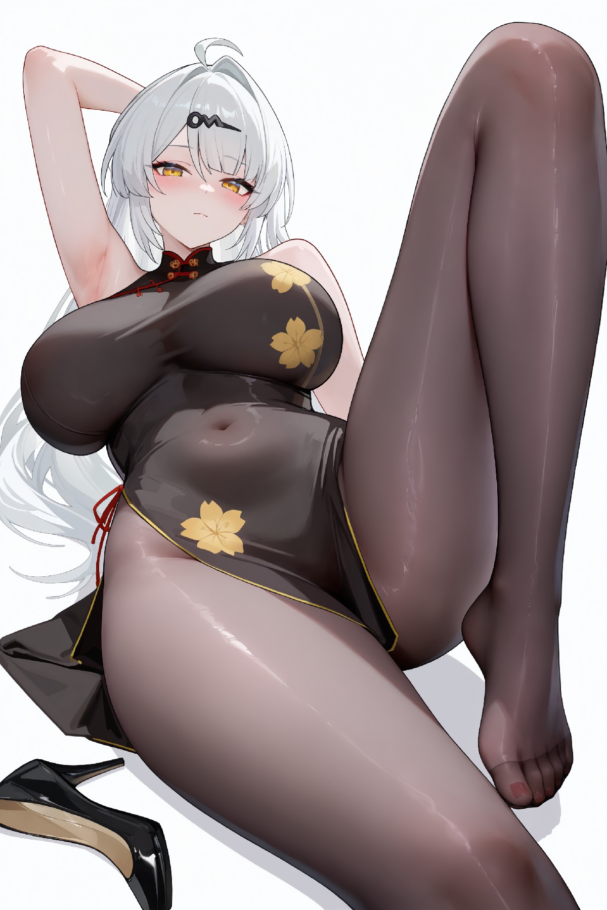 银色长发旗袍美女 优雅又性感的动漫风