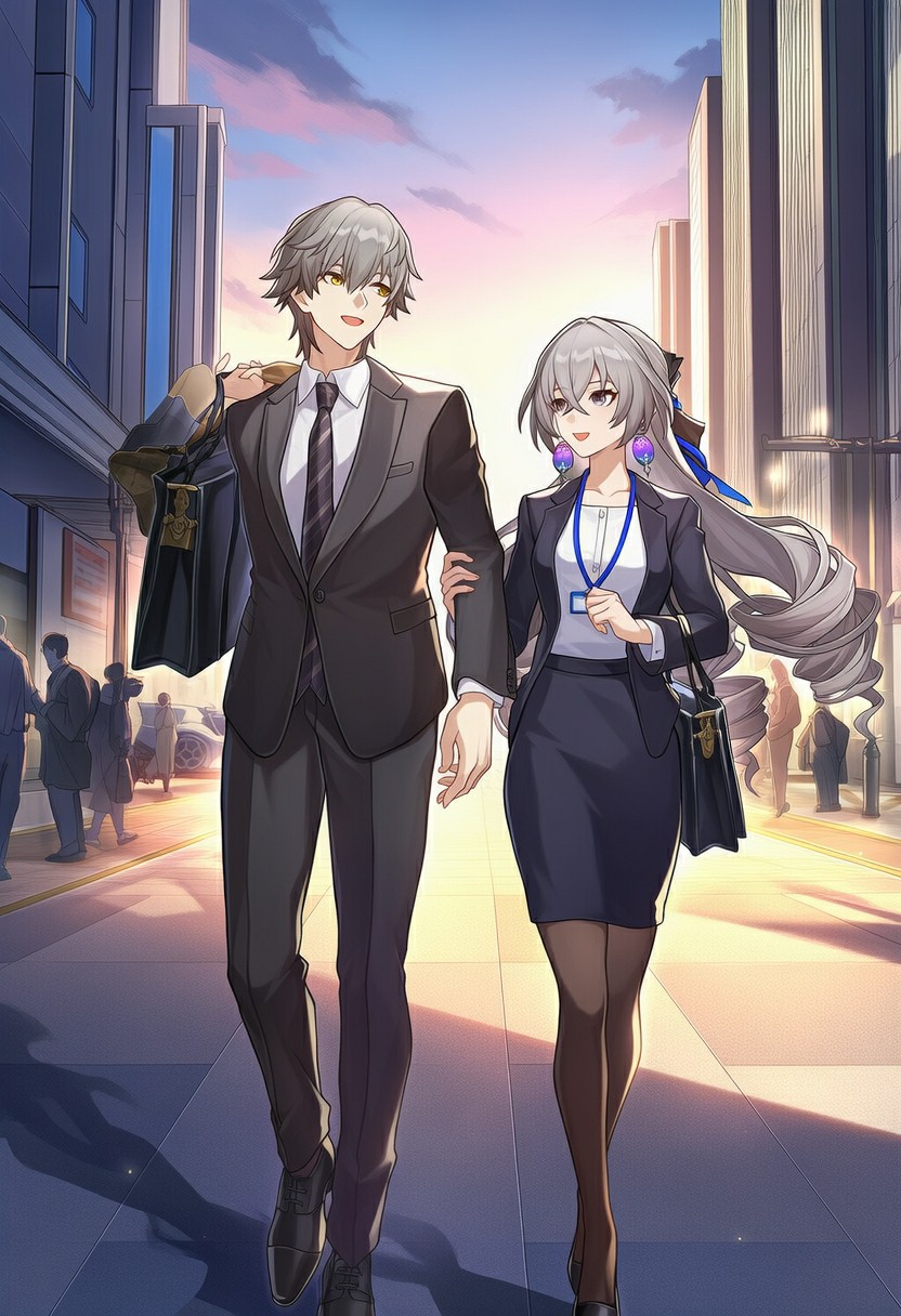 开拓者与布洛妮娅职场风都市下班漫步